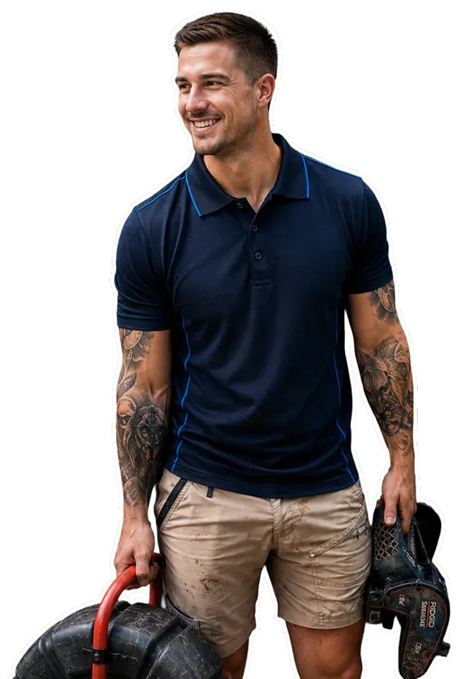 A licensed Campbelltown plumber with his tools